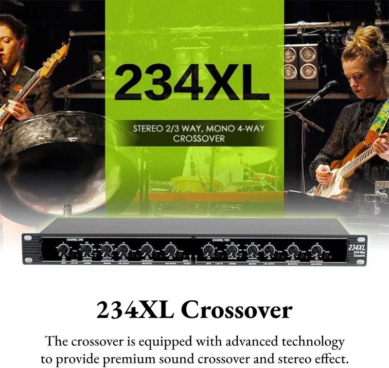 Yoidesu 234XL Crossover, Stereo 2/3 Way Mono 4 Way Crossover, Professional Sound Peripheral Equipments High Precision Stereo Crossover for Outdoor Stage Performance - Image 2